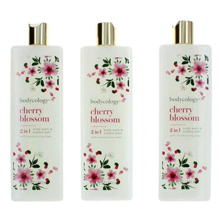 Cherry Blossom By Bodycology, 3 Pack 16 Oz 2 In 1 Body Wash &amp; Bubble Bath For Women