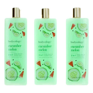 Cucumber Melon By Bodycology, 3 Pack 16 Oz 2 In 1 Body Wash &amp; Bubble Bath For Women