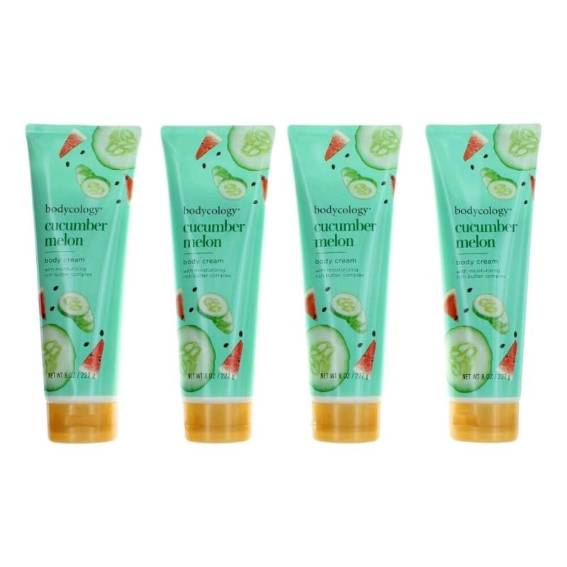 Cucumber Melon By Bodycology, 4 Pack 8 Oz Moisturizing Body Cream For Women