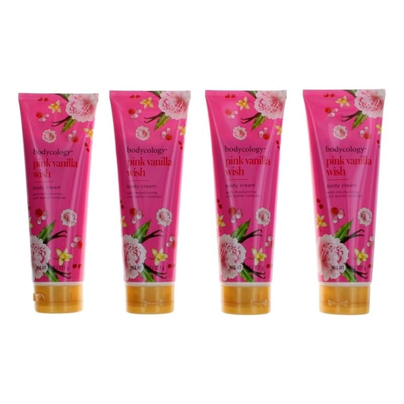 Pink Vanilla Wish By Bodycology, 4 Pack 8 Oz Moisturizing Body Cream For Women