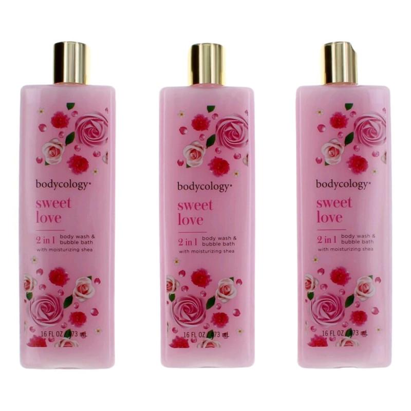 Sweet Love By Bodycology, 3 Pack 16 Oz 2 In 1 Body Wash &amp; Bubble Bath For Women