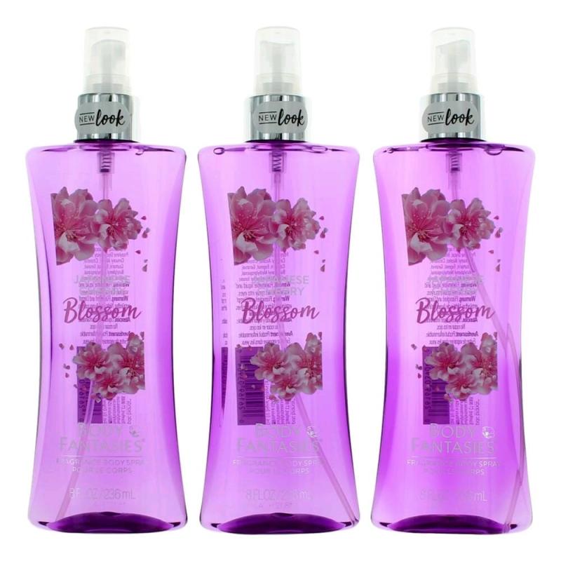 Japanese Cherry Blossom By Body Fantasies, 3 Pack 8 Oz Fragrance Body Spray For Women
