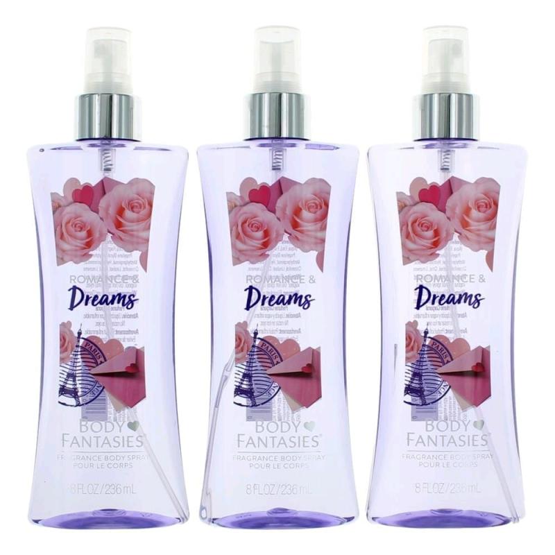 Romance &amp; Dreams By Body Fantasies, 3 Pack 8 Oz Fragrance Body Spray For Women