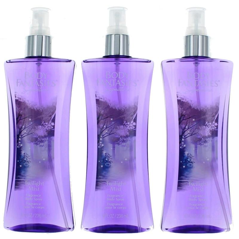 Twilight Mist By Body Fantasies, 3 Pack 8 Oz Fragrance Body Spray For Women