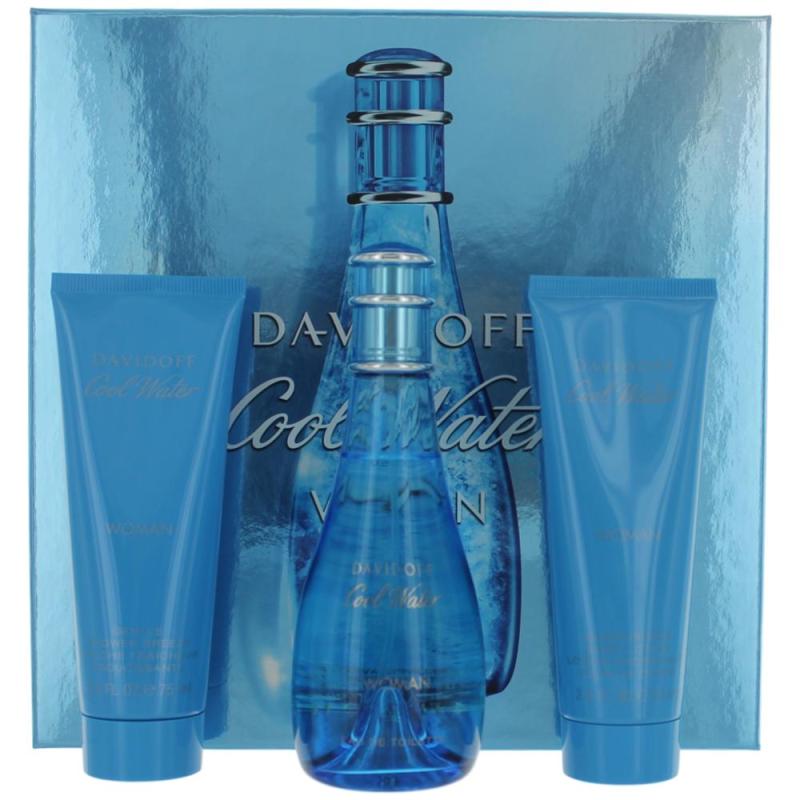 Cool Water By Davidoff, 3 Piece Gift Set For Women