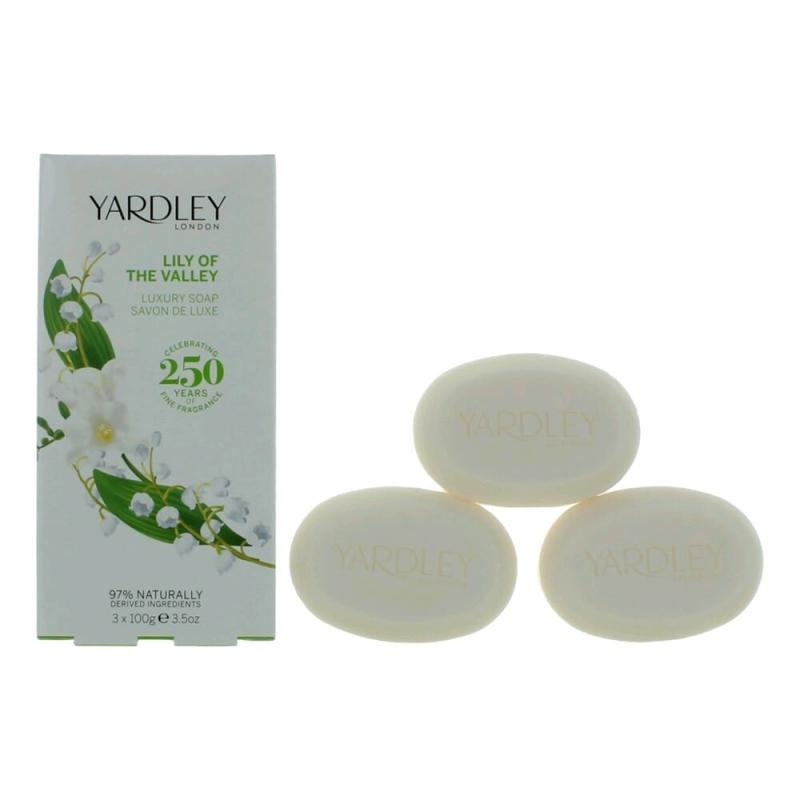 Yardley Lily Of The Valley By Yardley Of London, 3 X 3.5 Oz Luxury Soap For Women