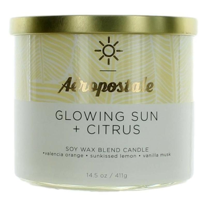 Aeropostale 14.5 Oz Soy Wax Blend 3 Wick Candle - Glowing Sun &amp; Citrus