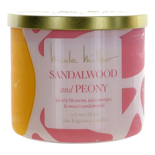 Nicole Miller 14.5 Oz Soy Wax Blend 3 Wick Candle - Sandalwood And Peony