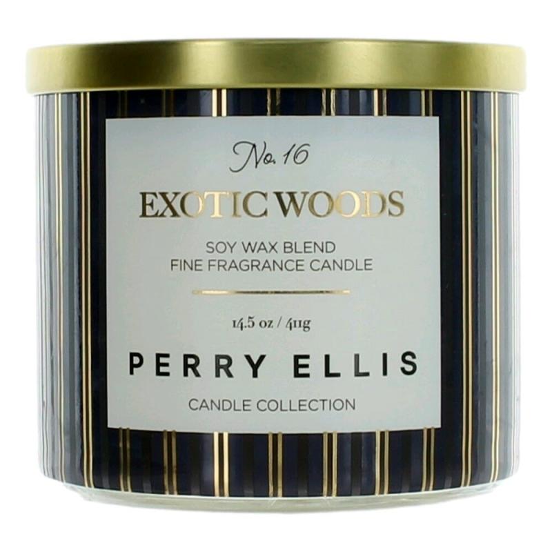 Perry Ellis 14.5 Oz Soy Wax Blend 3 Wick Candle - Exotic Woods